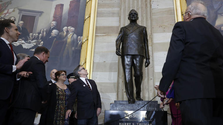 Truman statue makes journey to Brussels for NATO's 75th anniversary