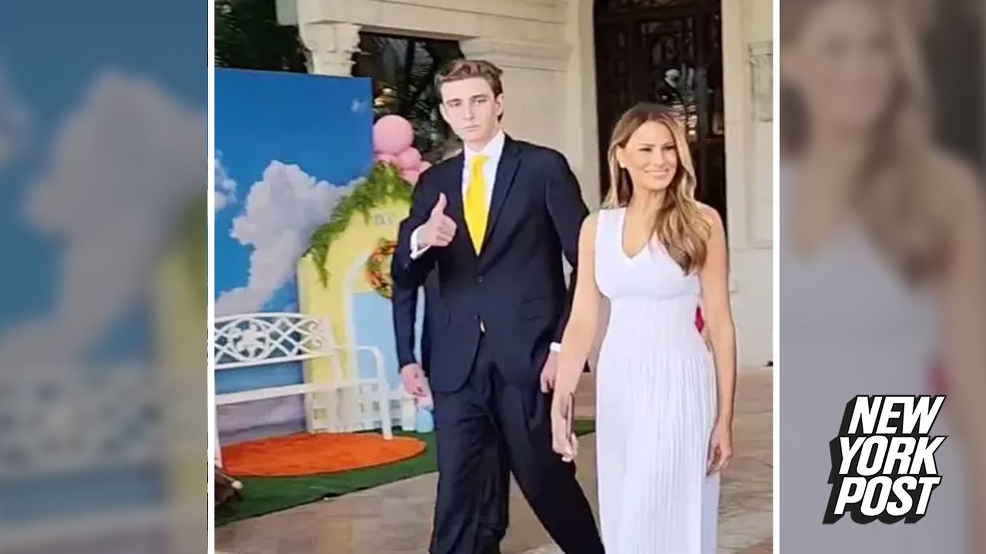 6-foot-7 Barron Trump towers over mom Melania in rare appearance with ...