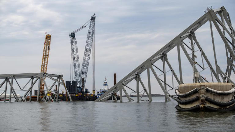 3D image of Baltimore’s Key Bridge wreckage in water created as ...