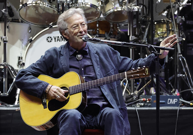 Eric Clapton performs onstage during Day 2 of Eric Clapton's Crossroads Guitar Festival at Crypto.com Arena on Sept. 24, 2023, in Los Angeles.