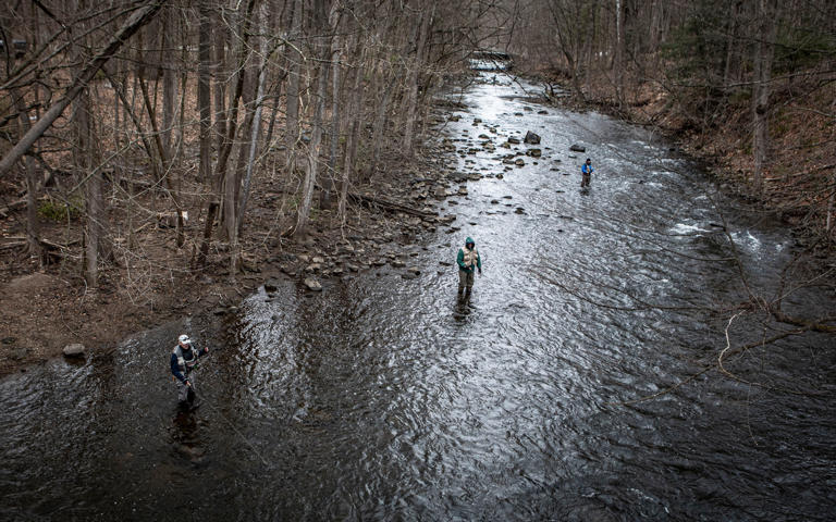 Fisherman Cast Their Lines On The First Official Day Of Trout Season