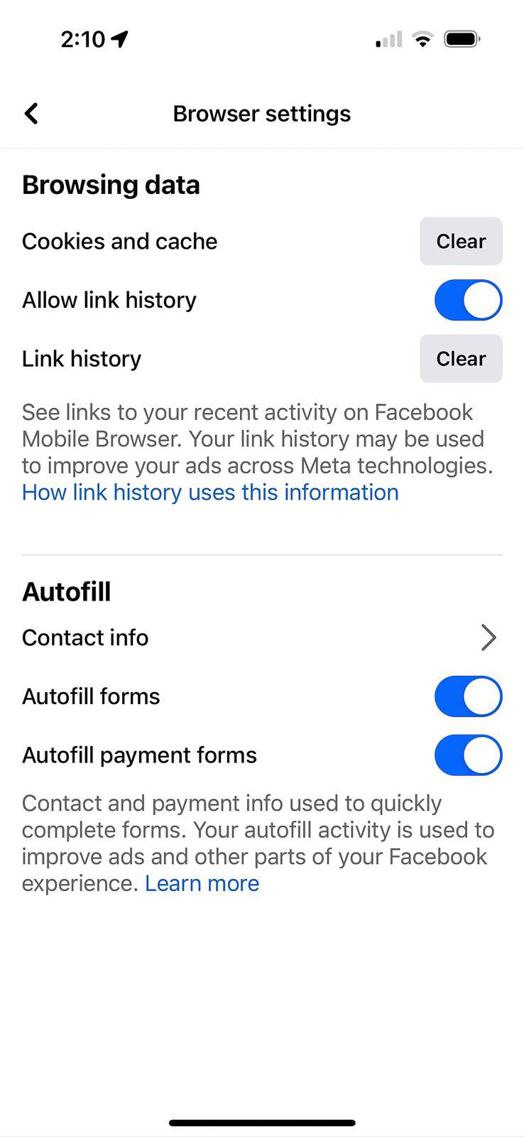 How to check Facebook browser history and turn it off