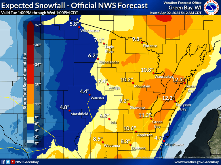 Wisconsin weather outlook: Snow total reports from Wisconsin ...