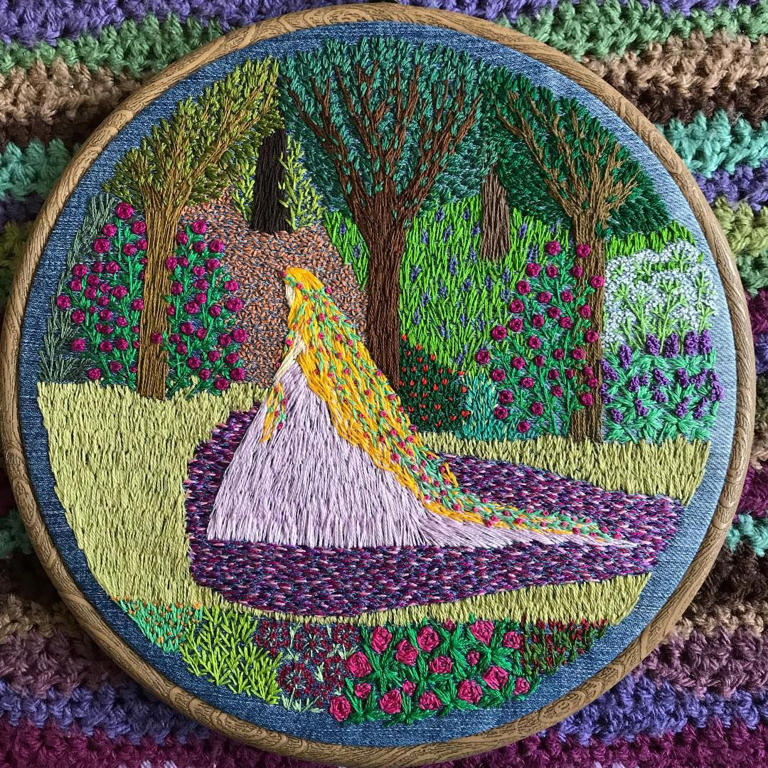 Embroidery artist creating fairytale works wants to broaden definition ...