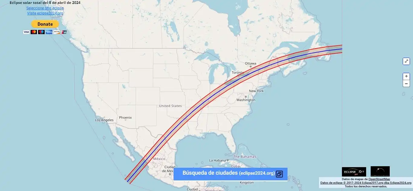 Eclipse solar total 2024 simulador, horario, lugares…