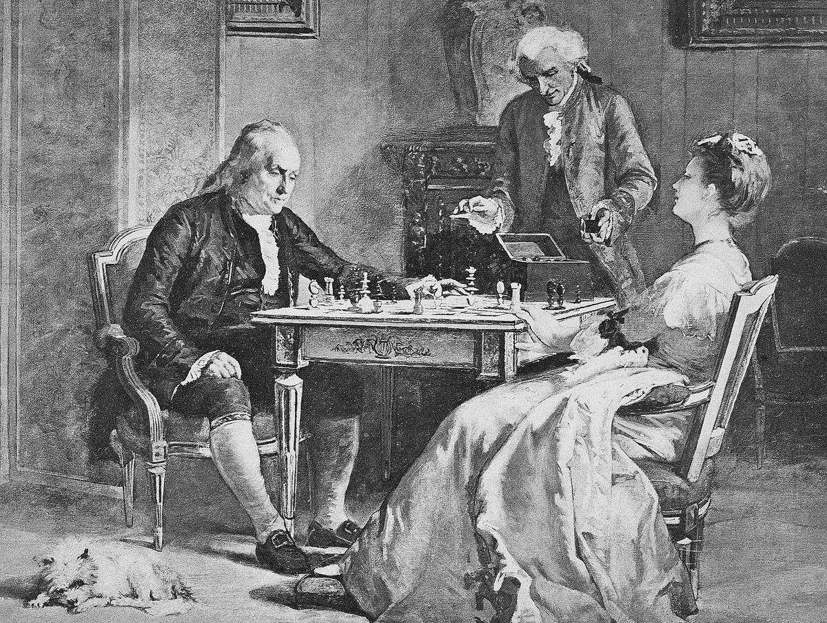 <p>Among many of his talents, Ben Franklin was a formidable chess player. Historians know that he had been playing as early as 1733 and was particularly active in chess circles as an ambassador to France in the 1770's and 1780's.</p> <p>In 1779, he wrote a treatise titled "The Morals of Chess," praising the game's virtues and how it so closely mirrored real life. In it, he wrote that chess "strengthened... several very valuable qualities of the mind." As one of the world's most famous chess players, Franklin was inducted into the U.S. Chess Hall of Fame in 1999. </p>