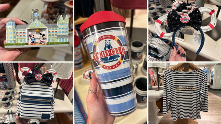 A new collection of nautical merchandise including a Loungefly and ear headband has arrived at Disney’s Yacht Club Resort. The collection is available in The Market at Ale & Compass gift shop. Disney’s Yacht Club Loungefly Mini Backpack – $78.00 The backpack is white with thin blue stripes. It has a dark blue handle and ... Read more