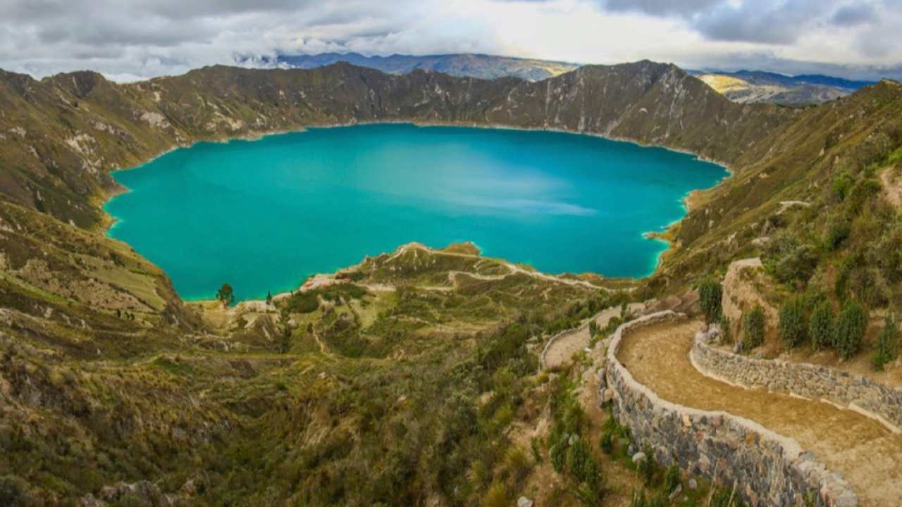 <p>The Quilotoa Loop is Ecuador’s most famous trek for good reason. Hike across dusty paths, deep valleys, small settlements, and green hills. The trail begins or ends (depending on where you start) at the impressive Quilotoa Lake, a crater lake formed after an enormous eruption over 600 years ago.</p>