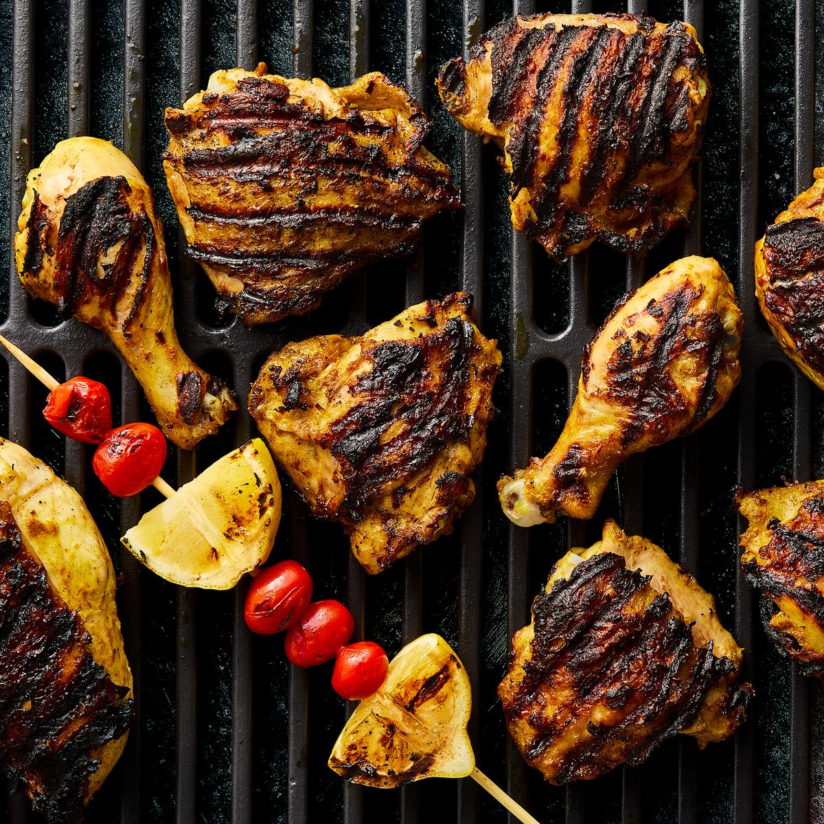 our yogurt-marinated grilled persian chicken is full of bright flavor & texture