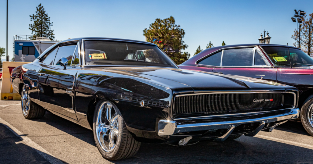 <p>With its distinctive design and mighty Hemi engine, the ’68 Charger R/T became one of the most iconic muscle cars of the era. It was immortalized in the film “Bullitt,” and its 426 cubic inch Hemi V8 made it a legend on the street and strip.</p>
