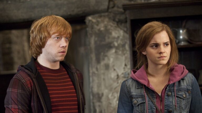 <p>Since Emma Watson and Rupert Grint were cast as Hermione Granger and Ron Weasley in the <em>Harry Potter</em> franchise when they were just children, it’s easy to understand that their onscreen romantic chemistry was not on the casting directors’ minds. </p> <p>But by the time the eighth and final film in the franchise rolled out in 2011 - <em>Harry Potter and the Deathly Hallows Part 2</em> - Watson was 20 and Grint was 22. Their characters famously had their much-anticipated, very dramatic onscreen kiss after the Battle of Hogwarts. </p> <p>But their chemistry leaves much to be desired, and its hard to see the two as anything more than friends.</p>