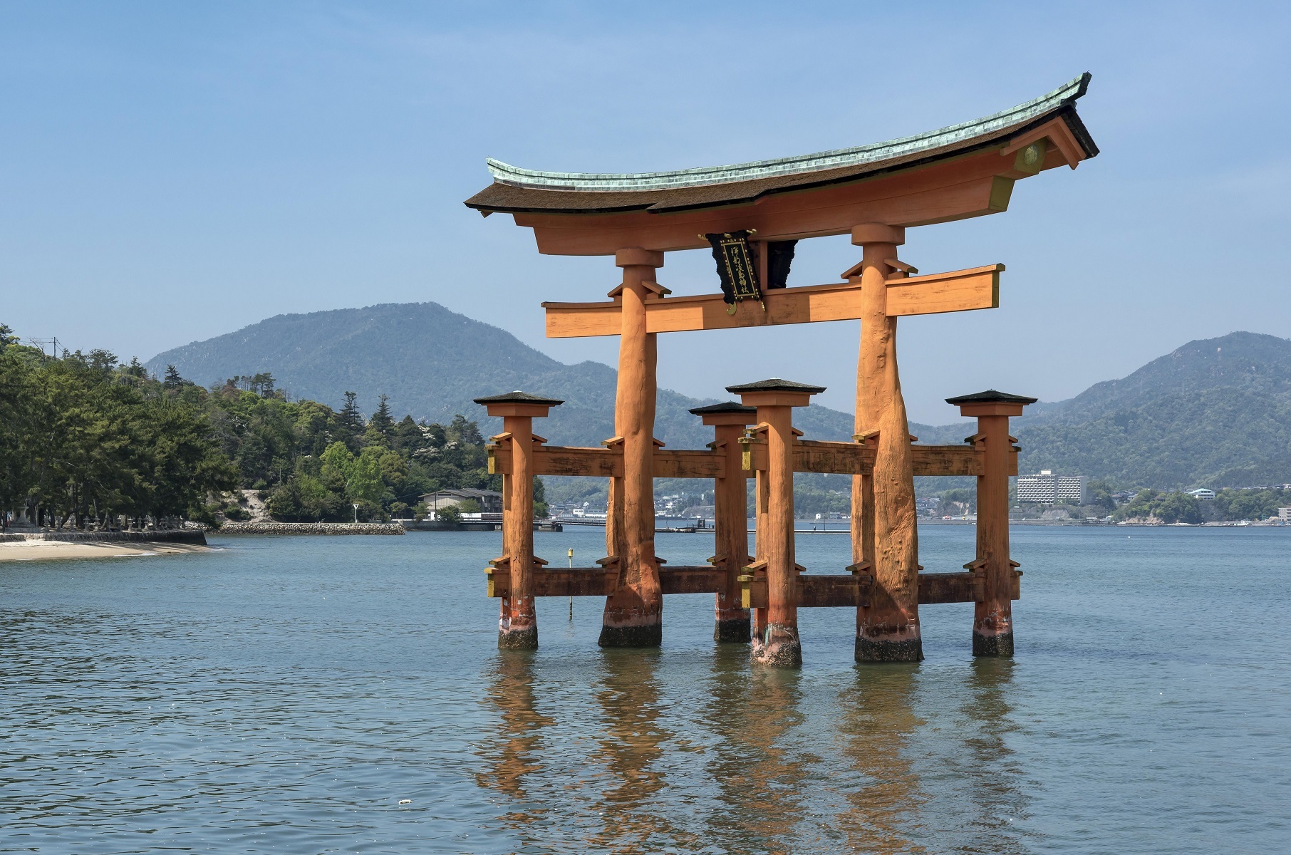 <p>Unique for being built over water, the shrine and <a href="https://www.japan-guide.com/e/e3450.html">torii gate on Miyajima</a> (which literally translates to “shrine island”) give the impression of floating in the sea at high tide.</p><p>The shrine, which dates back centuries, is an important site in the Shinto tradition and features a prayer hall, a main hall and a theatre, which are connected by boardwalks and held up by pillars in the sea. </p><p>After sunset, the shrine is illuminated every day until 11 p.m. and is a spectacular site for visitors. </p>