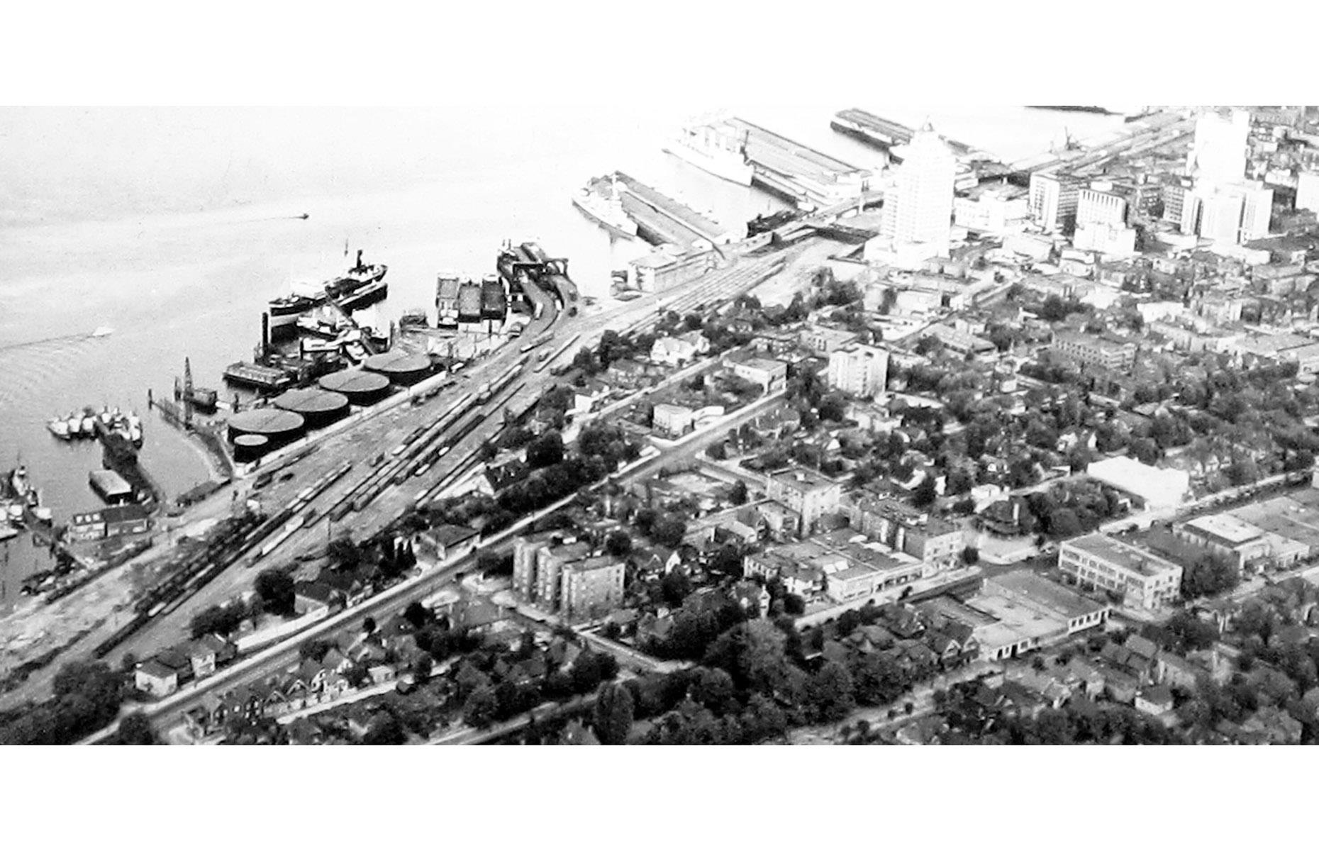 <p>When this photo was taken in the early 1900s, the Port of Vancouver (Canada’s largest) was just emerging as a major shipping hub. Its first terminal, initially built for cargo ships, was established at Ballantyne Pier in the 1920s, but it took a further six decades for Vancouver’s passenger cruise industry to really boom. The state-of-the-art Canada Place cruise ship terminal – which can dock up to four luxury cruise ships at once – was completed in the mid-1980s, and remains one of the most striking structures on the port’s waterfront.</p>