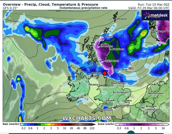 UK Weather Maps Show Exactly When 383-mile Snow Bomb Will Hit Britain ...