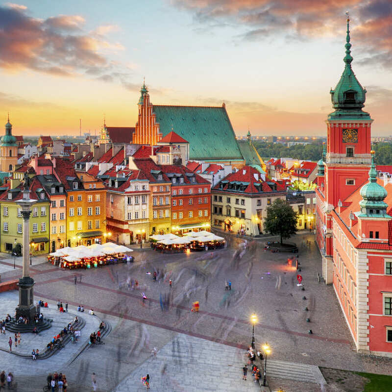 Panorama Of The Old Town In Warsaw, Poland, Eastern Europe
