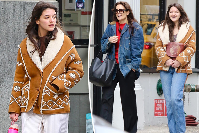 Suri Cruise, 17, rewears her favorite $2,700 shearling coat on stroll in NYC