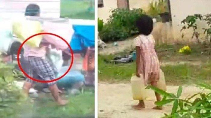 sosok sasmita tante masukkan keponakan ke dalam karung viral,emosi telat pulang saat ambil air