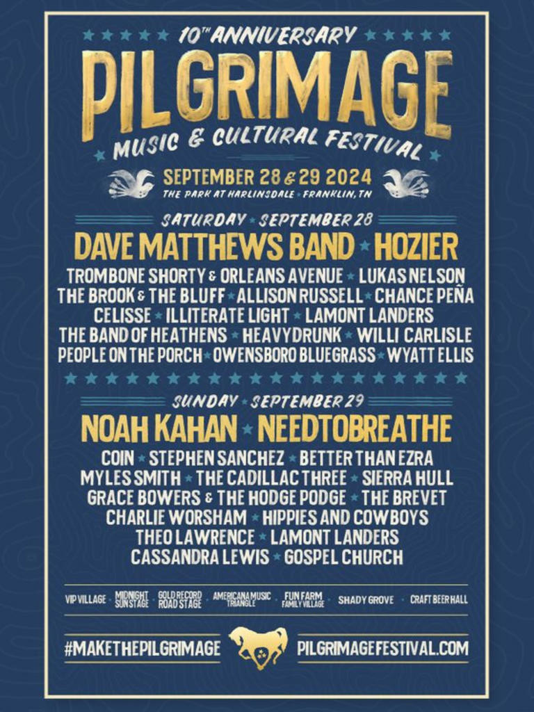 Dave Matthews Band, Noah Kahan and more to headline Pilgrimage Festival