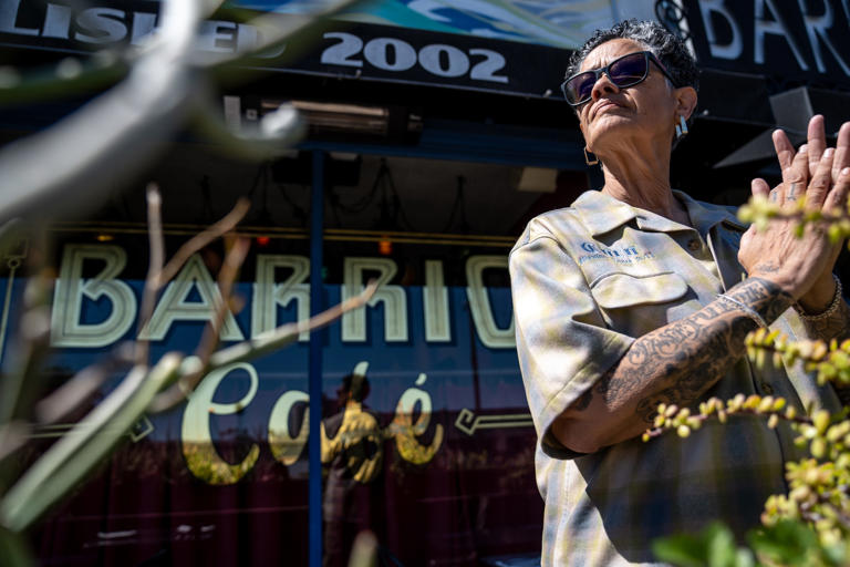 Chef Silvana Esparza, owner of Barrio Cafe, poses for a portrait outside her restaurant in Phoenix on March 20, 2024.