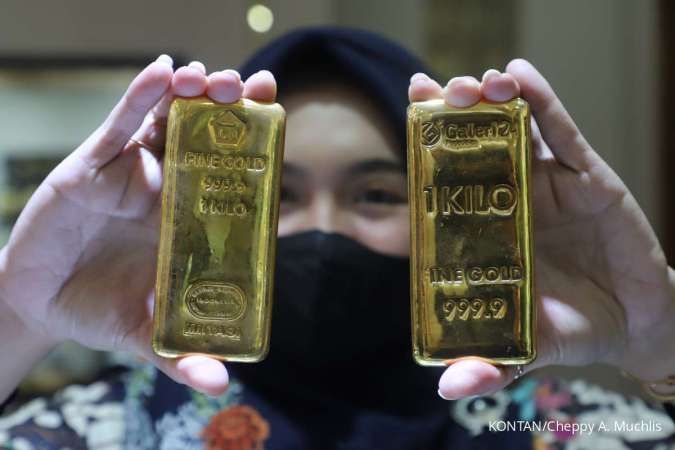 harga emas antam dan ubs di pegadaian hari ini, jumat (10/5/2024) turun tipis