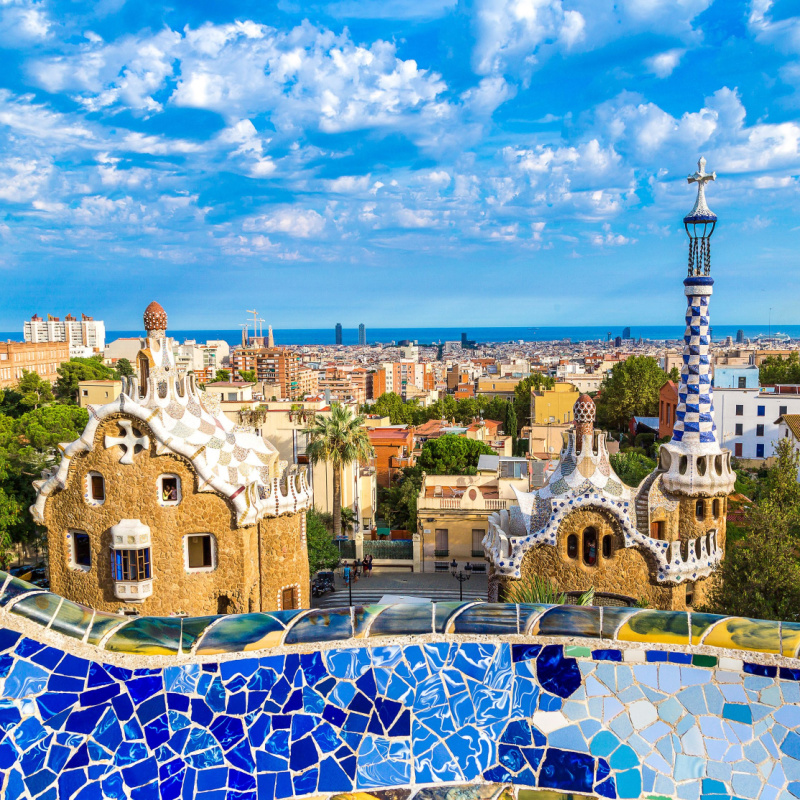A popular view of Barcelona in the summer