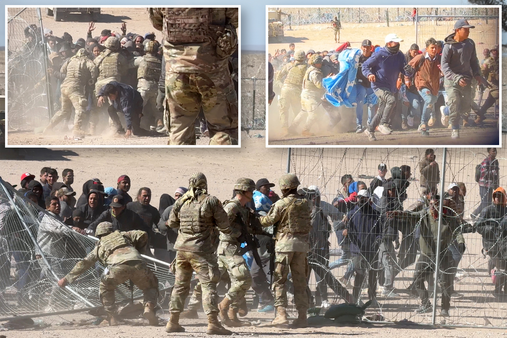 Over 100 Migrants Break Through Razor Wire, Knock Down Guards As They ...