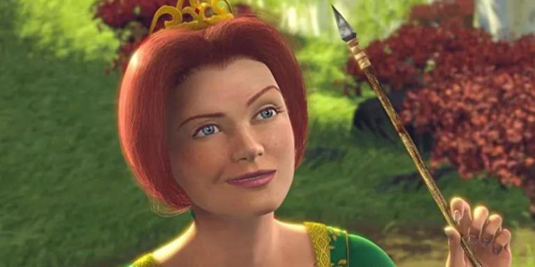 Fiona smirks smugly while holding an arrow in Shrek