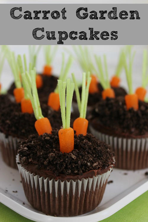 Pudding Filled Carrot Garden Cupcakes Recipe