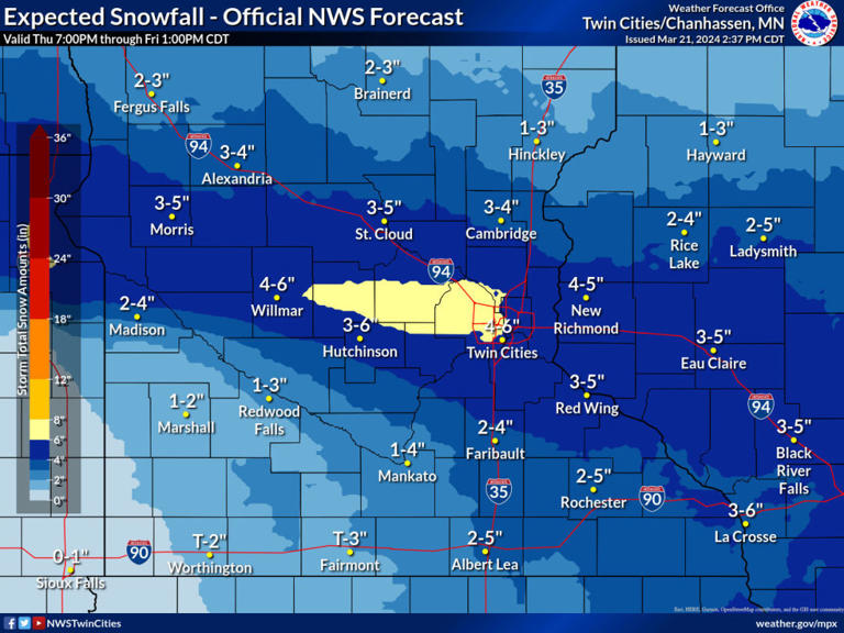 System shifts, Twin Cities could now see heaviest overnight snow