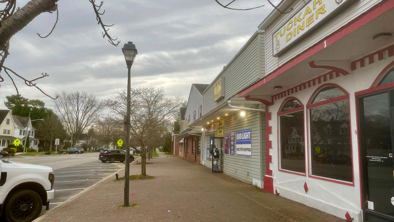 Central Avenue in downtown Ridgely, Maryland, sits empty, Friday, March 15, 2024. Ridgely officials announced last week that their entire police department had been suspended pending the results of an investigation by state prosecutors. AP Photo/Lea Skene