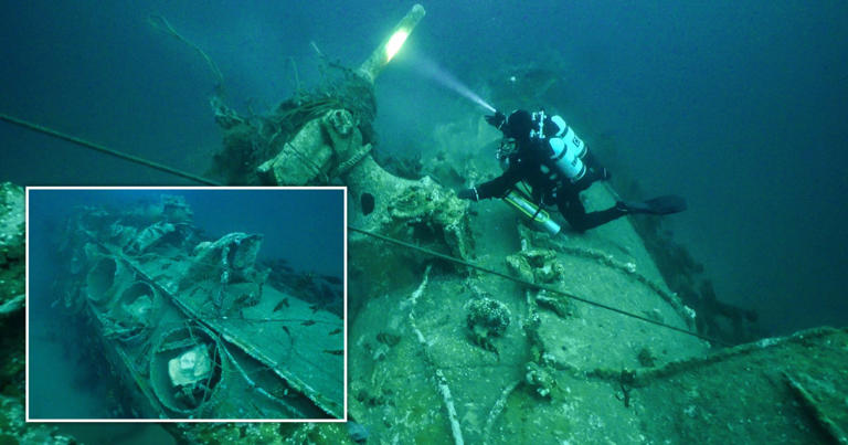 It has taken divers four years to find the exact location of the vessels (Picture: SWNS)