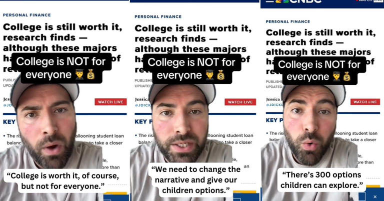 Man explains why college may not be be worth it for everyone: 'We need to give our kids options'