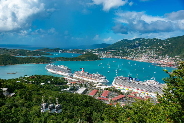 aerial view of St. Thomas, US Virgin Islands