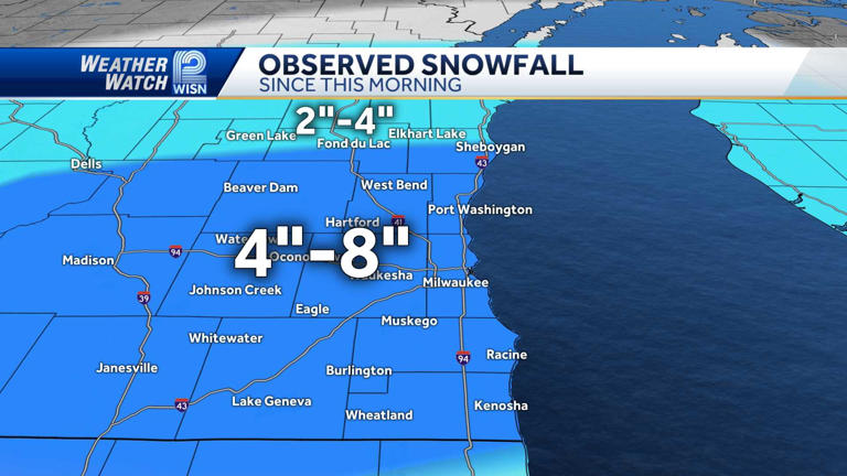 SE Wisconsin snowfall totals: See how much snow fell in your area