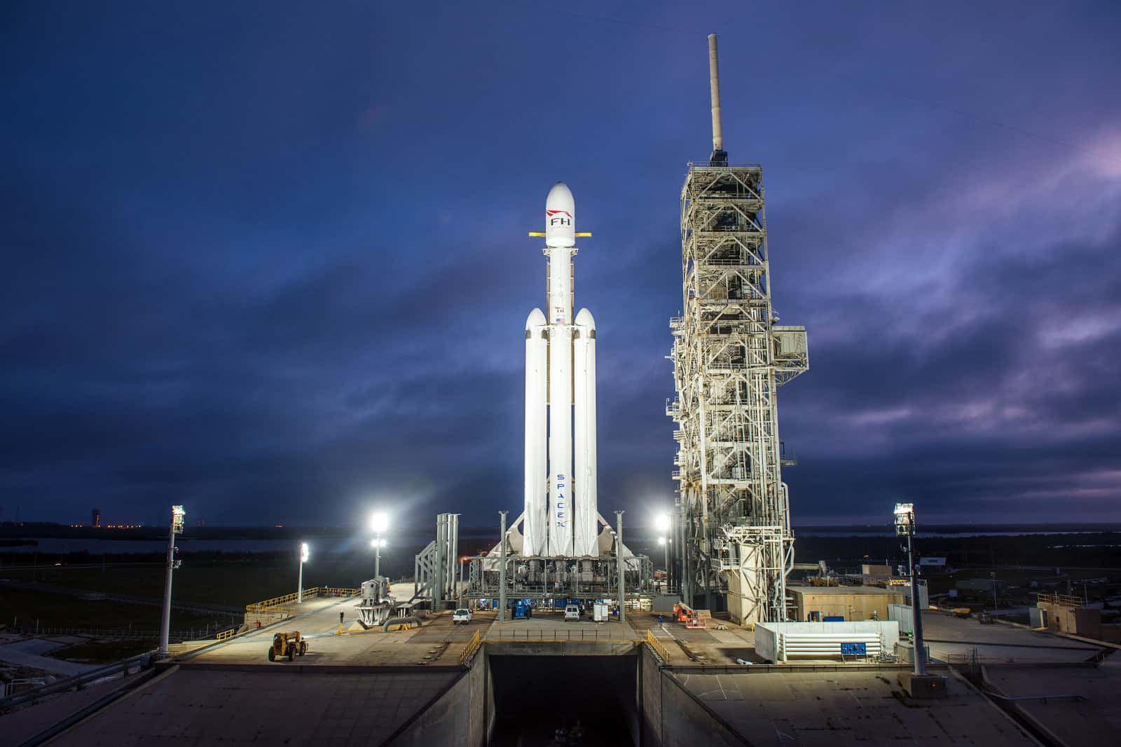 <p>The Falcon 1 has, of course, one engine. The Falcon 9, then, clearly has nine engines. And the Falcon Heavy? The Falcon Heavy has 27 engines. They come in three sets of nine and the craft weighs 64 metric tons.</p>