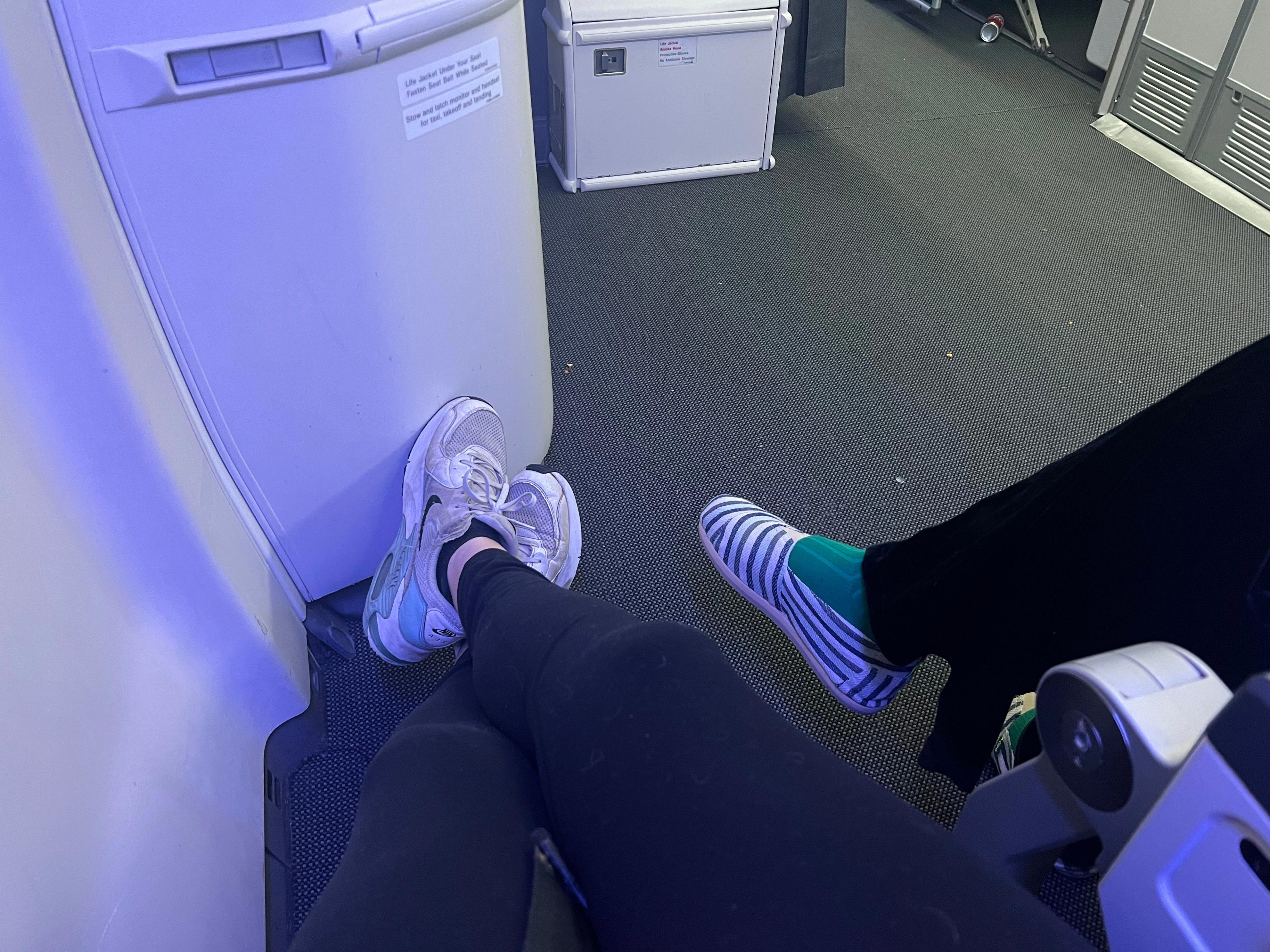 <p>The exit row seats are marketed to have extra legroom, but this is not always the case.</p><p>In the case of this British Airways 777, a big chunk of the door sits a few feet ahead of seat 26A — meaning those towering passengers hoping to stretch out their legs may be disappointed. I'm short, so I wasn't bothered.</p>