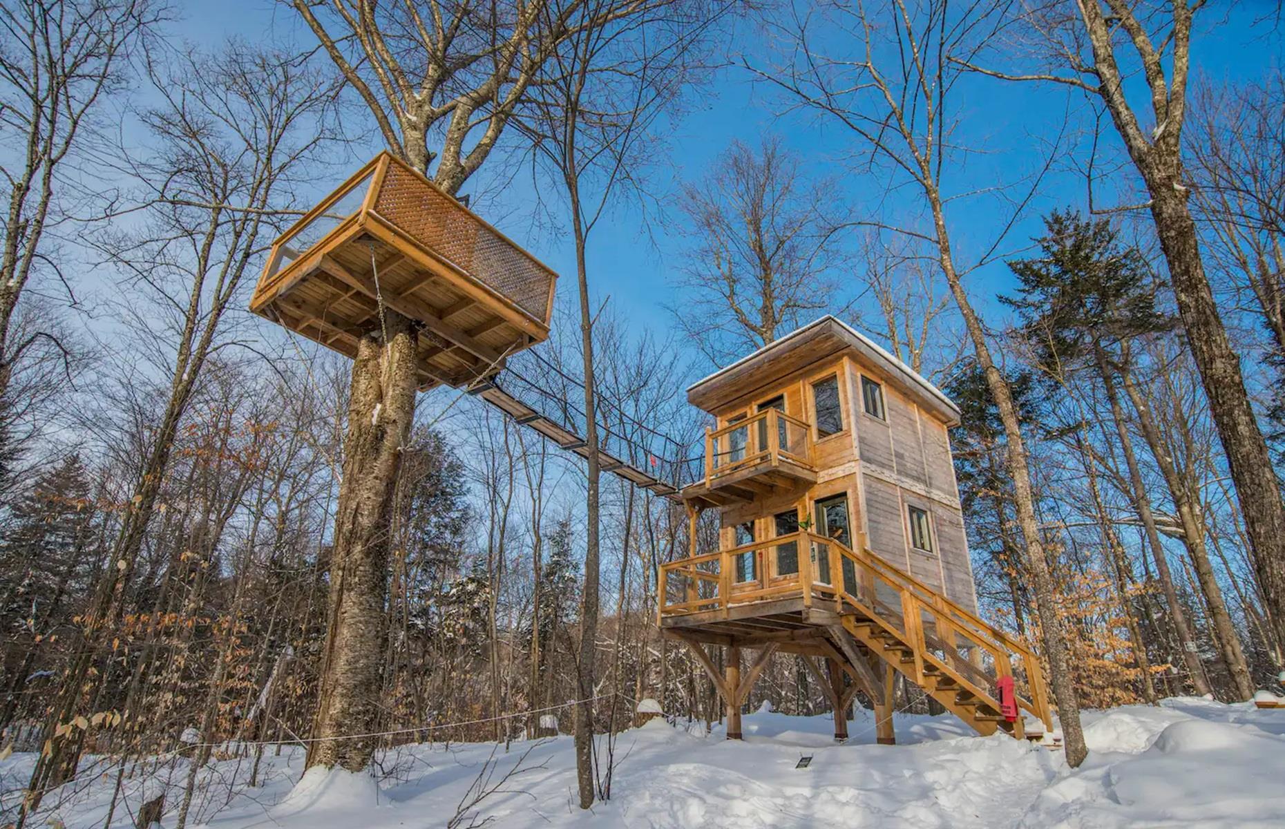 <p>Part treehouse, part getaway tiny house, this compact timber dwelling enjoys a clandestine position deep inside the woodlands of <a href="https://www.airbnb.ca/rooms/2916241?sug=50&source_impression_id=p3_1582056352_23Ck6Byu5631rWAD">Mont-Tremblant National Park</a>, in Saint-Faustin-Lac-Carré, Quebec. What's even better, the wooden house sits on the edge of a pristine lake and boasts a 2,000-acre playground right outside its front door. Let's take a look inside...</p>