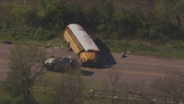 Concrete truck veers into Hays CISD school bus on field trip, killing child and adult