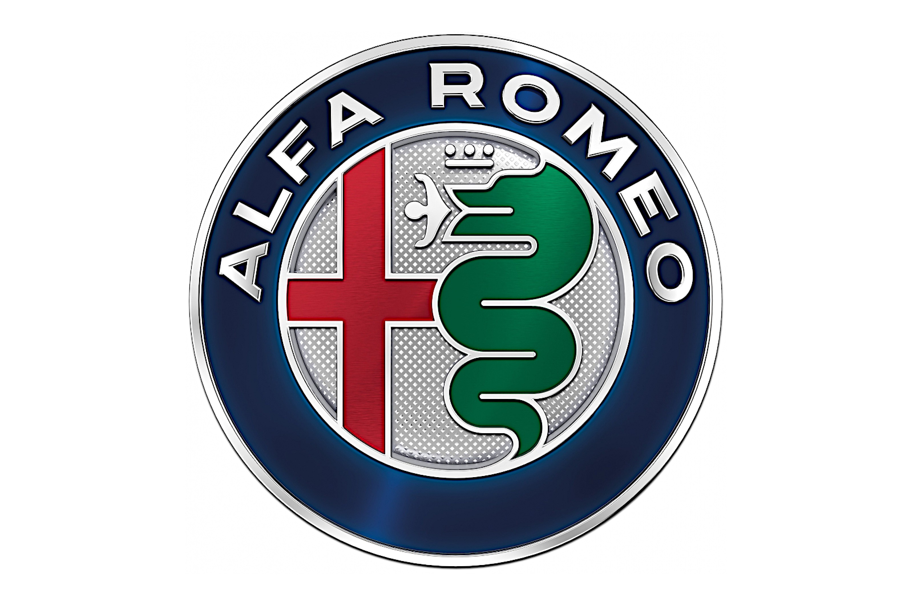 <p>Alfa Romeo’s logo dates back to 1910, when the company was known as Anonima Lombarda Fabbrica Automobili (‘Lombardy Car Manufacturer Ltd.’) or A.L.F.A. for short.</p>  <p>The details have been changed many times, but it has always included two references to Alfa’s home city of Milan.</p>  <p>Within a thick border, the circular design displays the Milanese flag (a red cross on a white background) on the left side.</p>  <p>Opposite this is a rather unsettling image of a man being devoured by serpent, derived from the coat of arms of the Visconti family which ruled Milan from January 1277 until August 1447.</p>
