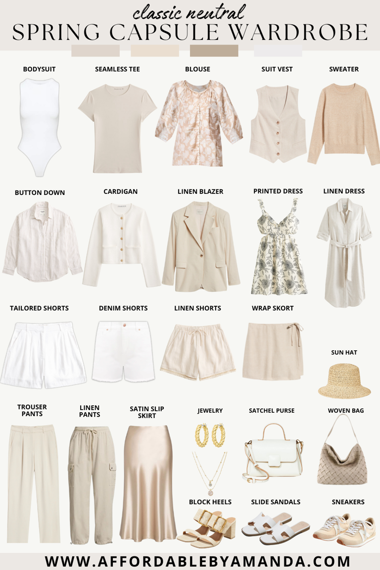 I am sharing my classic neutral spring capsule wardrobe with you today. This could be one of my favorite capsule wardrobes that I’ve ever created. Over the past few years, I’ve been slowly incorporating more neutral pieces into my own wardrobe. Neutral bottoms, such as these linen trousers from Target, are great for wearing multiple ways during the warm months. Neutral clothing never goes out of style, either. Shop the Neutral Spring Capsule When planning out a capsule wardrobe to curate for a specific season, I generally choose mostly practical pieces with a few statement items thrown in. For example, […]