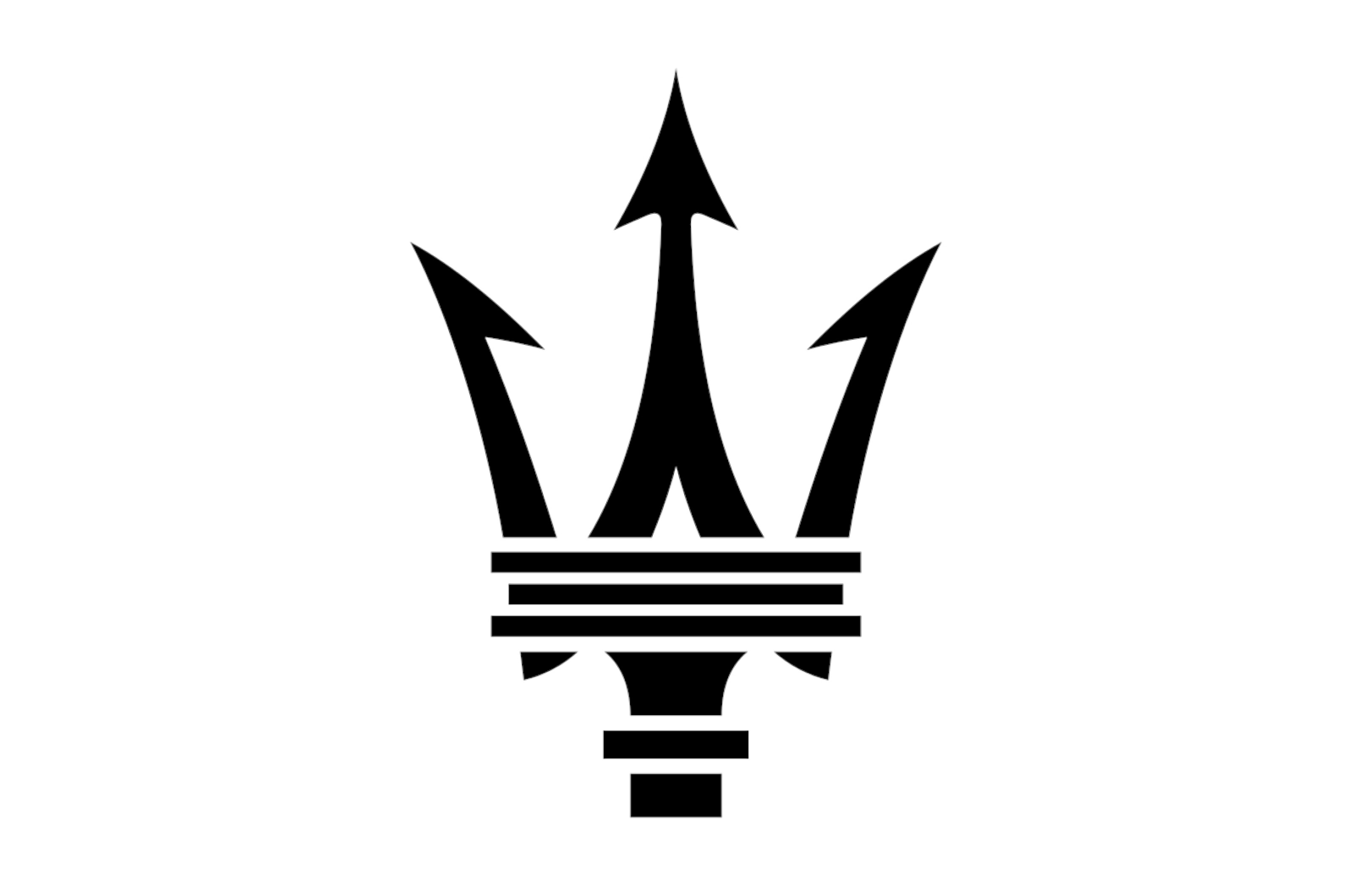 <p>Of the six Maserati brothers who survived childhood, five joined forces to create a car company. The other one, Mario, wasn’t interested in cars, but he was an artist, and he created the logo which first appeared in 1926.</p>  <p>It consists of a trident based on the one that forms part of the Fountain of Neptune, which has stood near the Piazza Maggiore in Bologna since the 1560s.</p>  <p>It originally appeared within an oblong shape which was replaced by an oval one in 1933, but it now stands alone.</p>
