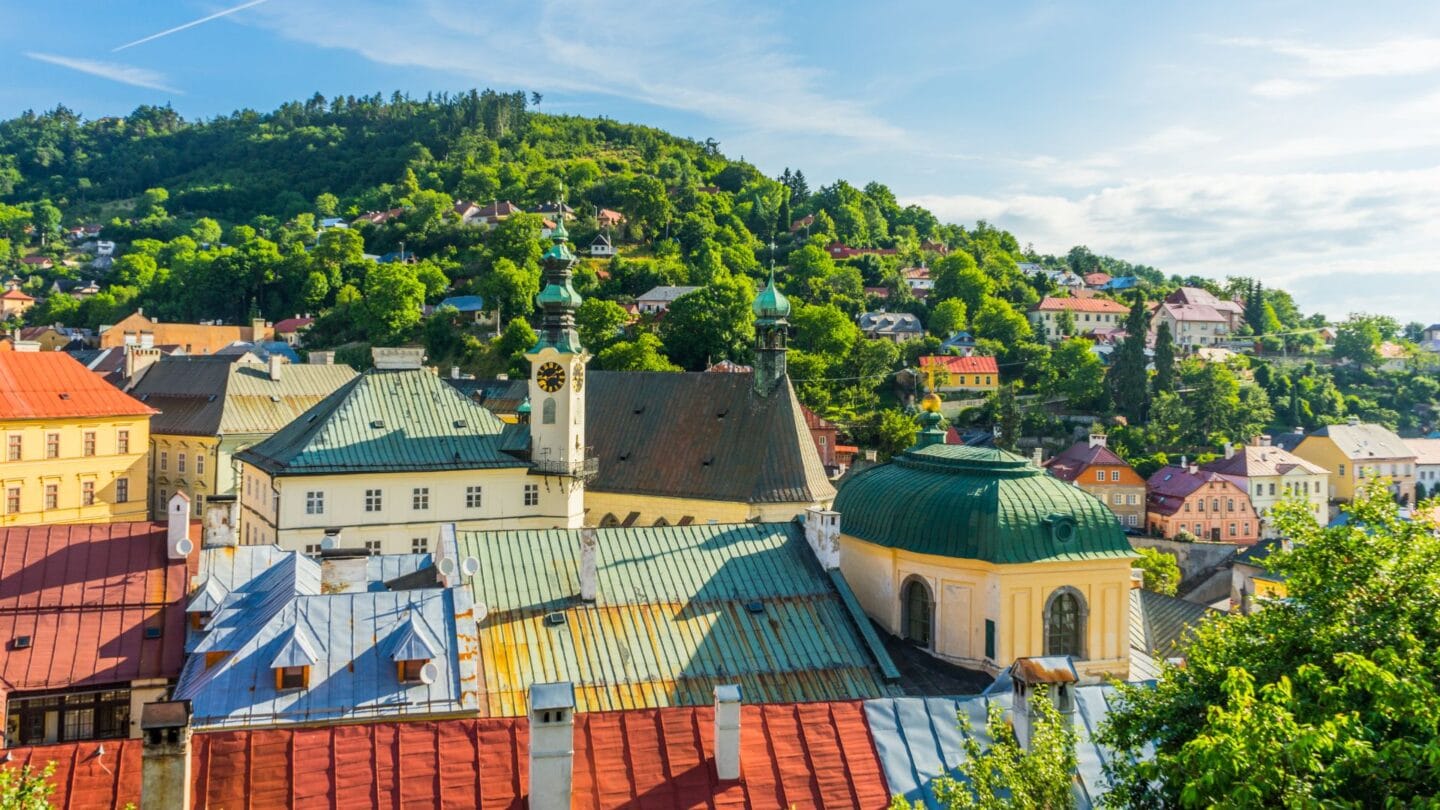 <p>The oldest mining town in Slovakia, Banska Stiavnica, is a UNESCO World Heritage site adorned with lush greenery, cobblestone streets, and ancient European architecture. It even boasts a botanical garden and a star-studded ski resort.</p>