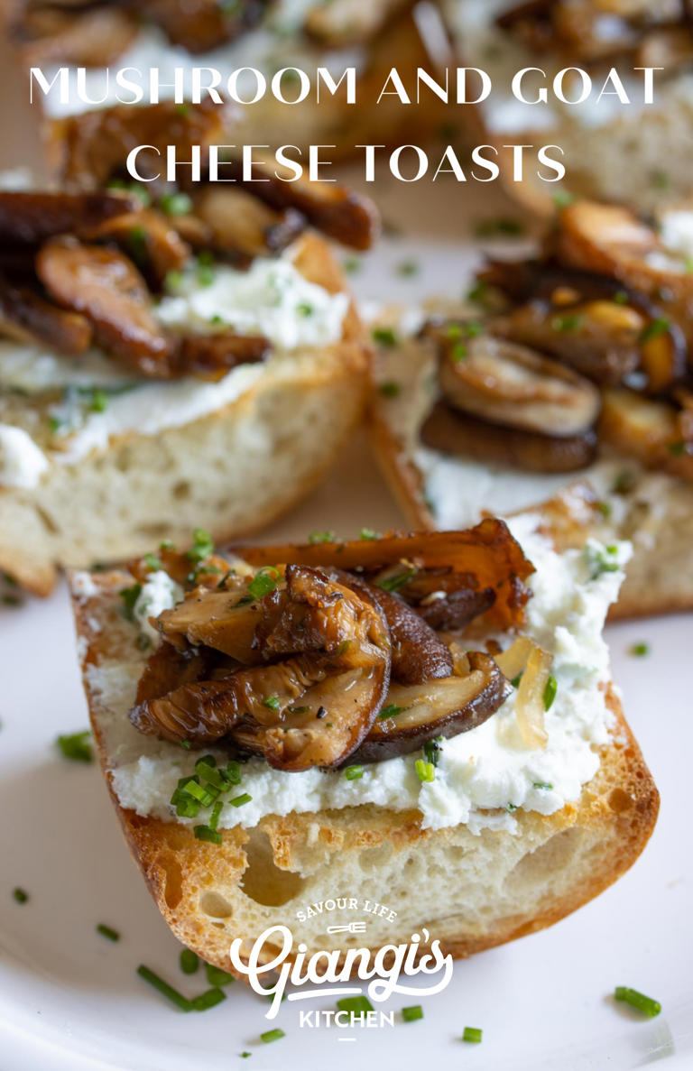 Mushroom Goat Cheese Toasts - Perfect Dinner or Appetizer
