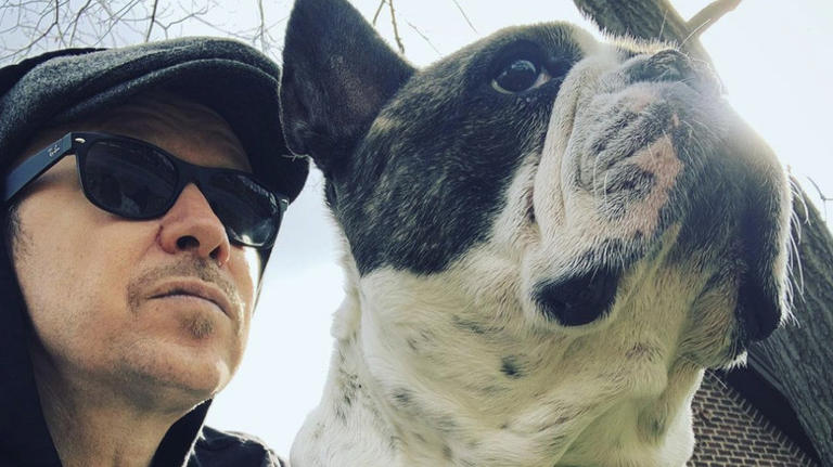 Donnie Wahlberg with his dog Lumpy