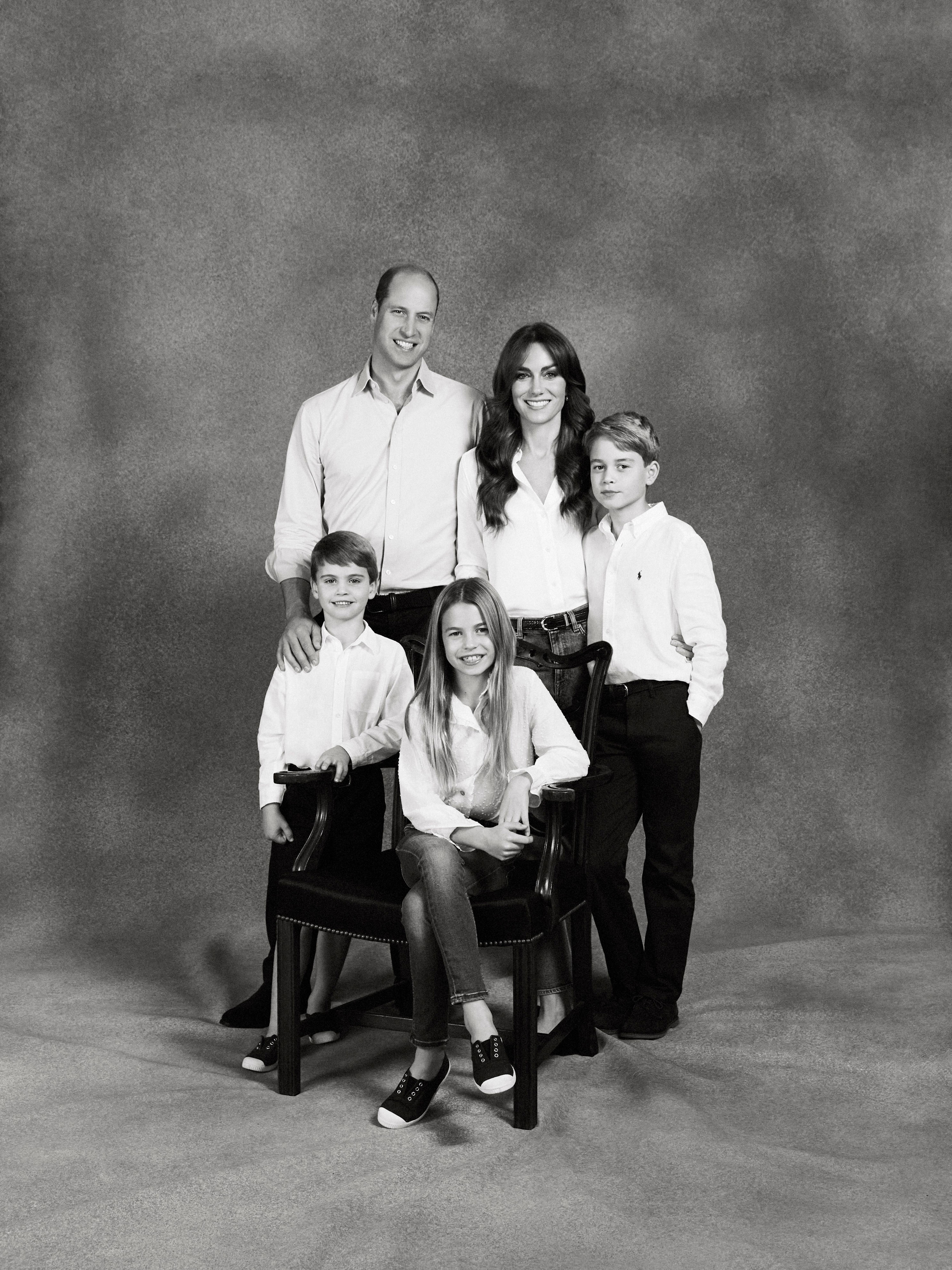 <p>On Dec. 10, 2023, Kensington Palace released this photo of <a href="https://www.wonderwall.com/celebrity/profiles/overview/prince-william-482.article">Prince William</a> and Princess Kate with their three children -- Prince George, Princess Charlotte and Prince Louis -- which is featured on their Royal Highnesses' 2023 Christmas card. The image was taken by photographer Josh Shinner in Windsor, England, earlier in the year. </p>