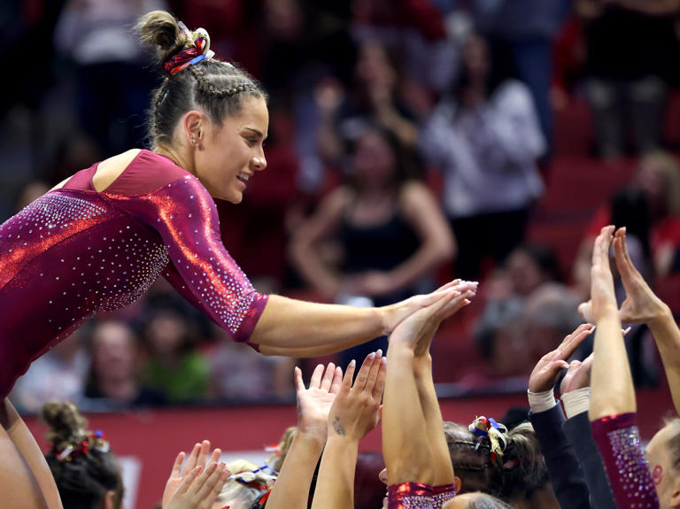 Oklahoma women's gymnastics team wins Big 12 championship with NCAA