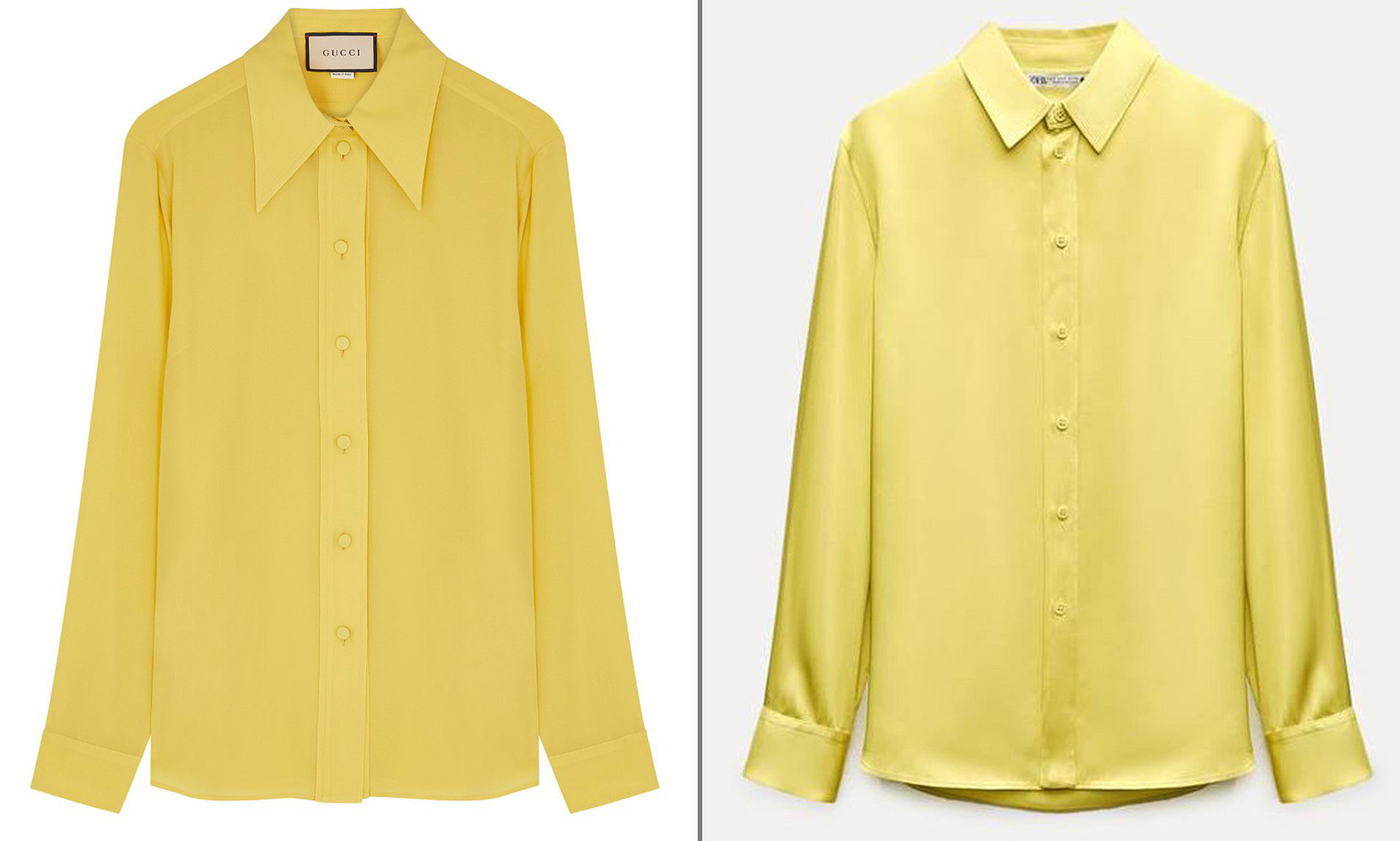 Design doubles: Yellow silk shirt