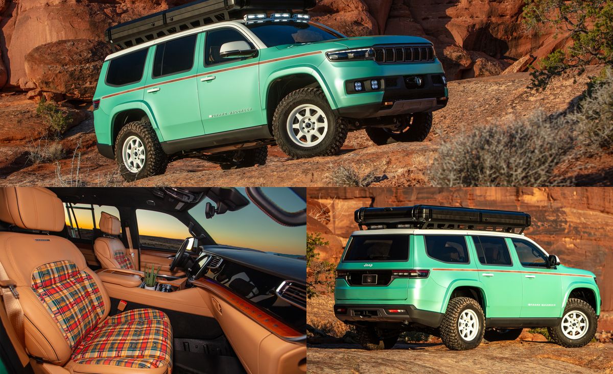 <p>We knew the creatives at Jeep couldn't keep their hands off the new <a href="https://www.caranddriver.com/jeep/wagoneer">Wagoneer</a> for long, and the Vacationeer is here to prove us right. And no, that's not a typo; the "ee" is a not-so-subtle nod to the Wagoneer it's based on. As long as we're pointing out the obvious, it would be pointless to pay homage to the Wagoneers of yore without at least a touch of woodgrain, and the Vacationeer wears it in the thin-strip style of select Jeep models from the late 20th century, including the low-volume Wagoneer Brougham of the early 1980s. </p><p>The custom exterior paint, dubbed Spearminted, is similar to the hue of the paint on the Willys Dispatcher Concept also found on this list, but it ramps up the spent nuclear fuel rod effect to <em>Simpsons</em> levels of iridescence. Larger wheel openings and custom body-side flare extensions shroud 35-inch BFGoodrich mud-terrain tires mounted to 18 x 9.0-inch 701 Method racing wheels. The tire and wheel package provide a 1.5-inch lift while front and rear skid plates help to deflect obstacles, and a front-mounted Warn winch and a trio of 11-inch TYRI LED lights provide peace of mind. Jeep's 510-hp twin-turbo 3.0-liter inline-six "Hurricane" engine provides the power to keep the vacation rolling.</p>