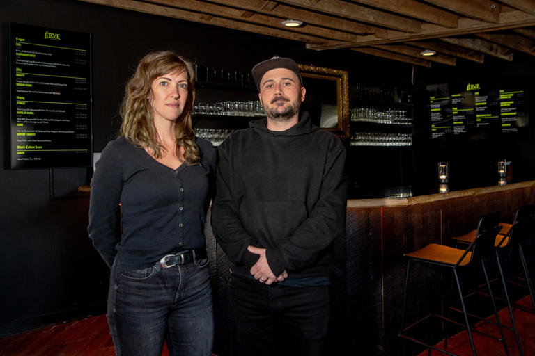 Erin and Nick Nunns, co-owners of Trve Brewing in Asheville’s South Slope, March 19, 2024.