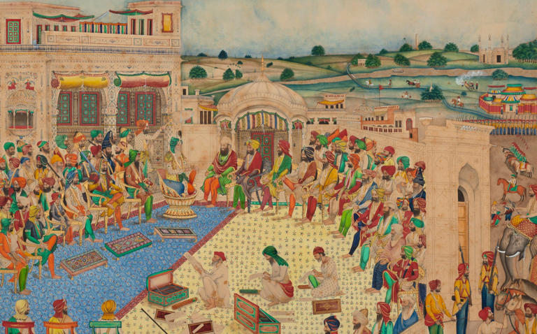Bishan Singh, The Court of Maharaja Ranjit Singh (r. 1799-1839), Amritsar or Lahore, Punjab, 1864 - Colin Crisford